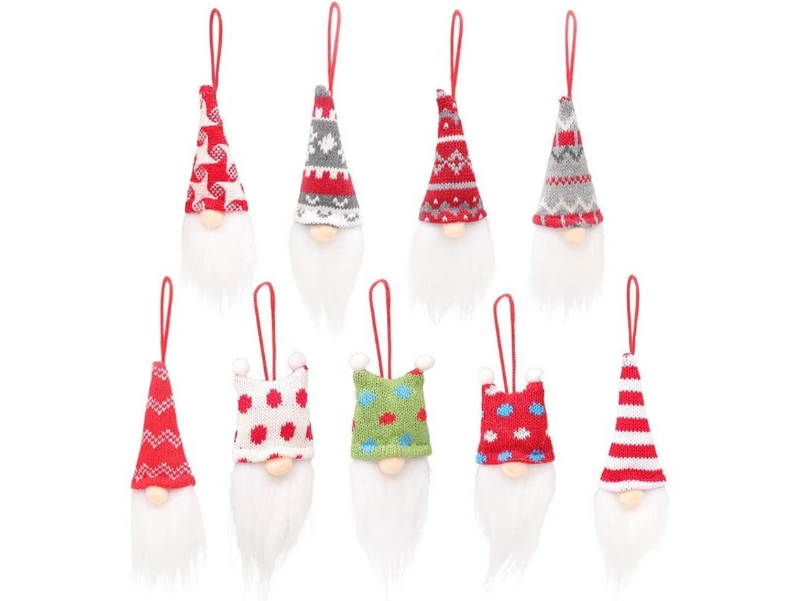2026 collares de Duendes Gnome Suecos Artesanales Peluches Colgantes Decoración Hogar 9 Unidades