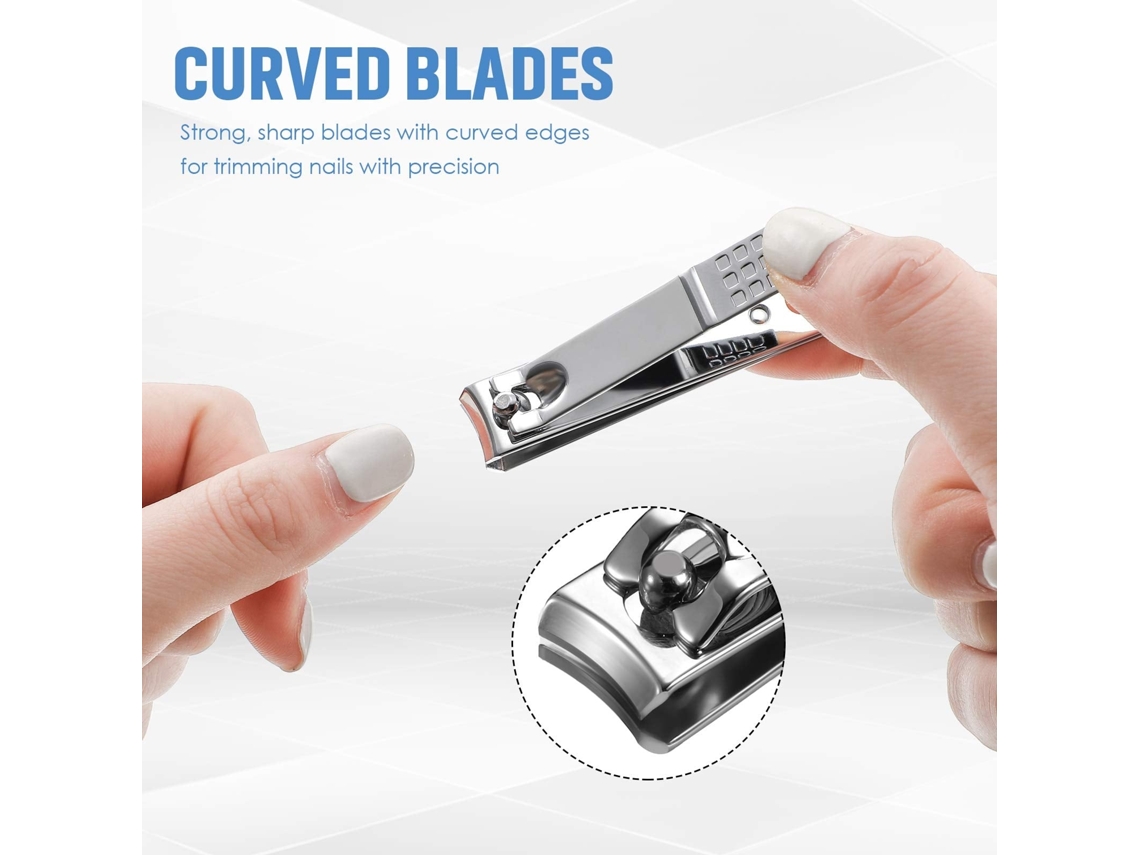 Lurelia Conjunto De Cuidados De Unhas, Em Aço Inoxidável, Para Unhas Grossas, Antiderrapante, Cor Prata, Para Cuidados Pessoais