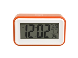 Relógio Despertador Digital Eletrônico Multifuncional Baok-reloj Exquisite com Visor de Temperatura (laranja)