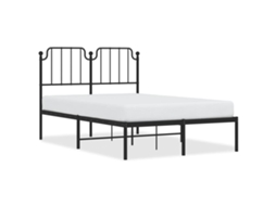 Estrutura de Cama com Cabeceira Metal Preto MAISON EXCLUSIVE 120x190 cm