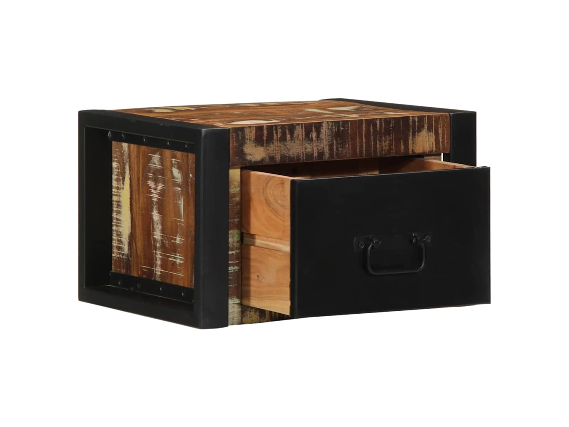Maison Exclusive - Mesa De Cabeceira Multicor 40x35x25cm Madeira Maciça Recuperada