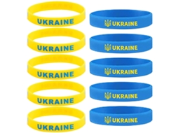 10 Pulseiras Da Bandeira Nacional Da Ucrânia De Silicone Macio Multicolorido Presente Para Amantes Da Paz
