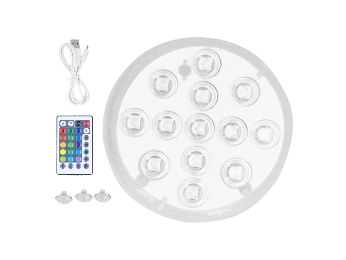 2026 lâmpada Led Submersível Rgb 16 Cores com Ímã e Ventosa para Aquário, Piscina, Fonte e Decoração de Festa