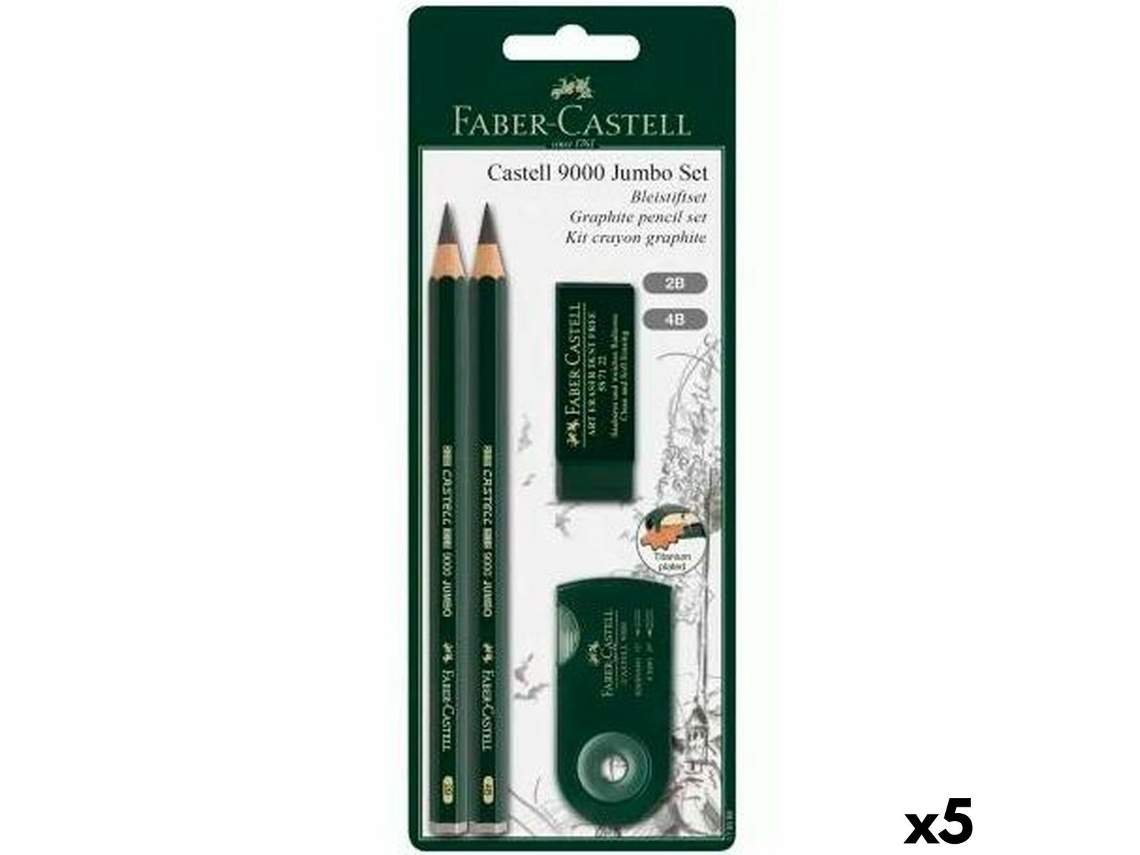 Conjunto de Lápis FABER-CASTELL Preto 5 Unidades
