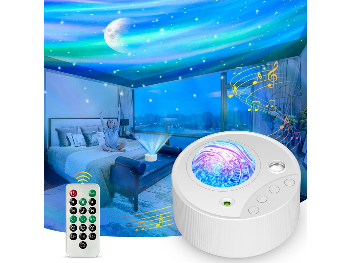 Projetor de Estrelas Led com Luz Noturna, Projetor de Galáxia Aurora 3 em 1. Veja BRILVIBERA