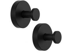 Gancho de Toalha ZYBLSSBB, porta toalha com copos de sucção, aço inox, conjunto de 2, Ø 60mm, preto