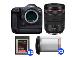 Eos R3 + Rf 24 105mm F/4 L Is Usm + 2 Sandisk 512gb Extreme Pro Cfexpress Type B + 2 Canon Lp e19 + Ebook “20 Dicas para Fotos Que Impressionam” CANON