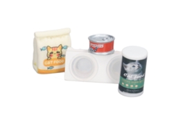 Rebe-cuenco De Comida Para Gatos En Miniatura Sin Tóxicos Set De Accesorios Para Muñecas 1/12 Cocina Jardín
