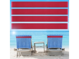Conjunto de 4 Tiras Elásticas Antivento para Toalha Cadeira Praia 30x5cm Panoona Vermelha