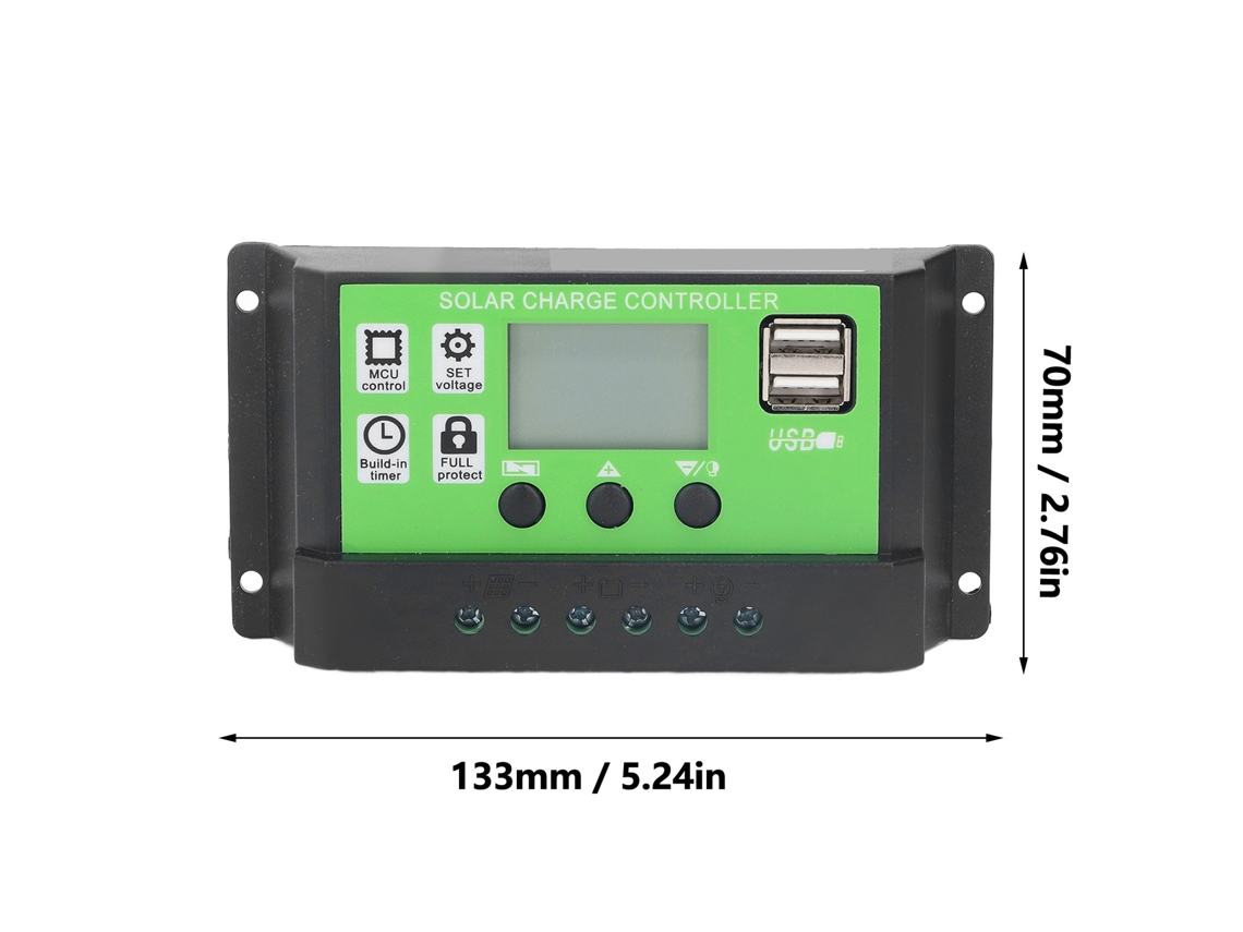 Controlador De Carga Solar Inteligente 10a 12v/24v
