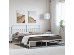 Estrutura De Cama Com Cabeceira 183x213 Cm Metal Branco