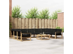 Vidaxl Conjunto De Sofás Para Exterior 10 Unid. Branco E Preto