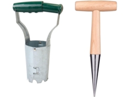 Ferramenta de plantio de bulbos de flores com marcação de profundidade, liberação automática de solo para plantio de flores e mudas, conjunto de 2