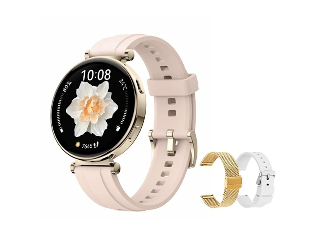 Relógio inteligente Bluetooth Bestvite, à prova d'água 3 ATM com lembrete de chamada e lembrete de chamada, dourado