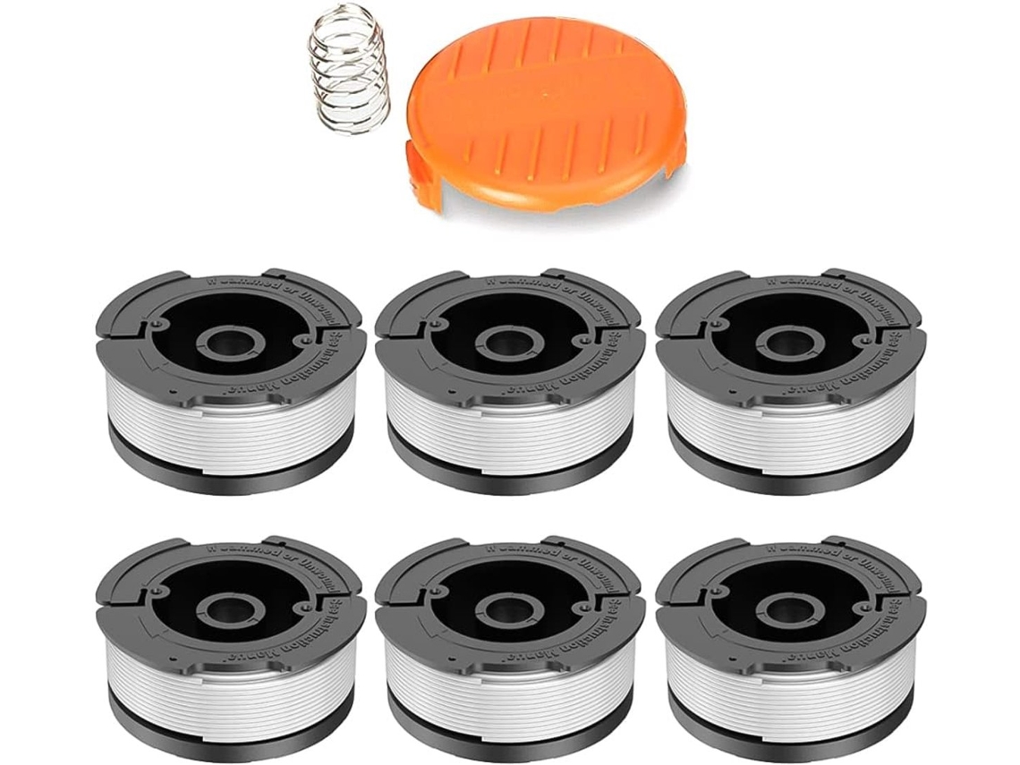 Kit com 6 Carretéis de Fio para Aparador de Grama AQUAFORGE, compatível com Black+decker Bekasa Af Af 100