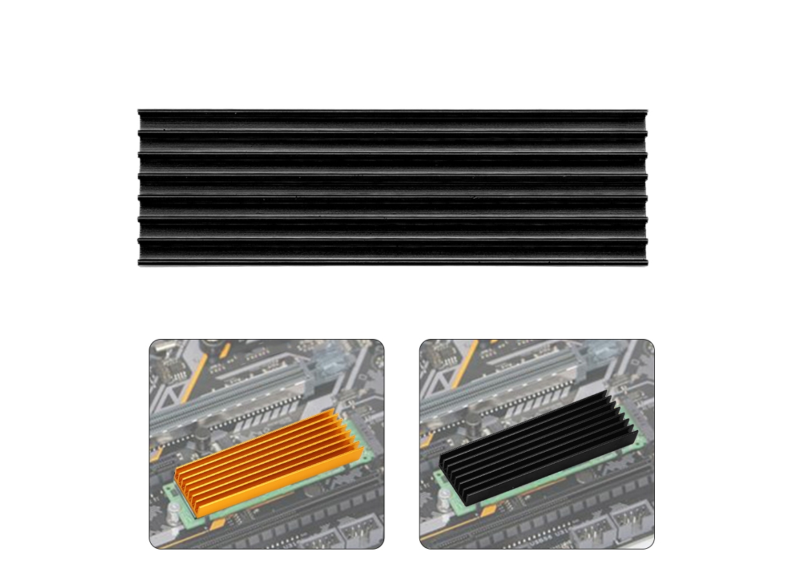Cooler Radiador Dissipador De Calor Com Aletas De Resfriamento Para Ssd M.2 Pcie 2280 Para Desktop Preto