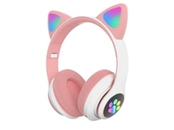 Fone De Ouvido Bestvite - Fone De Ouvido De Ouvido De Gato Dobrável Bluetooth Led Com Luz Intermitente E Fone De Ouvido Sem Fio(rosa)