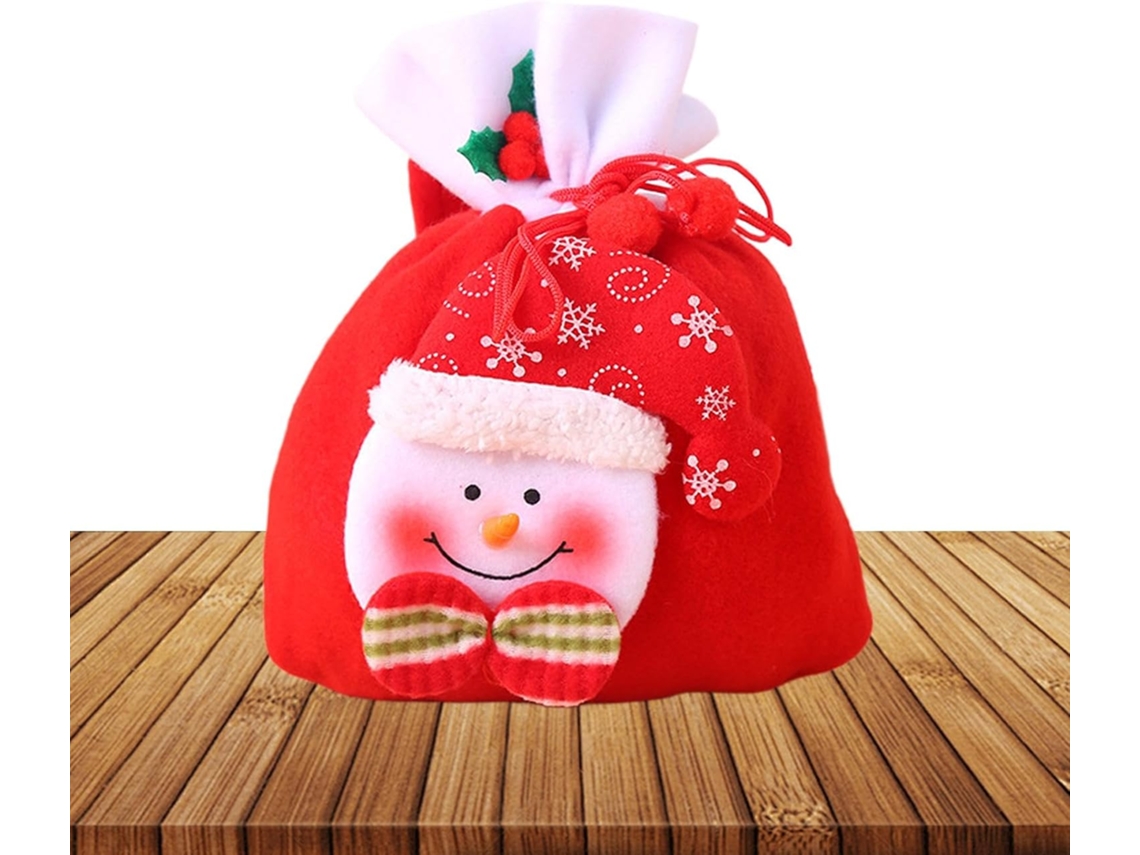 Sacola De Presente De Natal Tecido, Para Presentes, Com Cordã Elegante