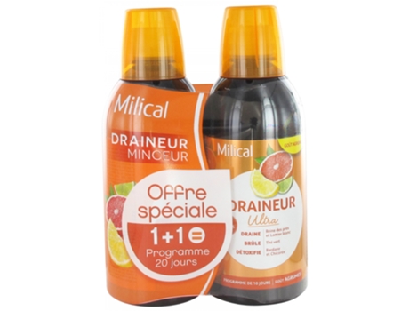 Escorredor Ultra Emagrecedor Lote de 2 X 500 Ml Sabor: Cítrico MILICAL