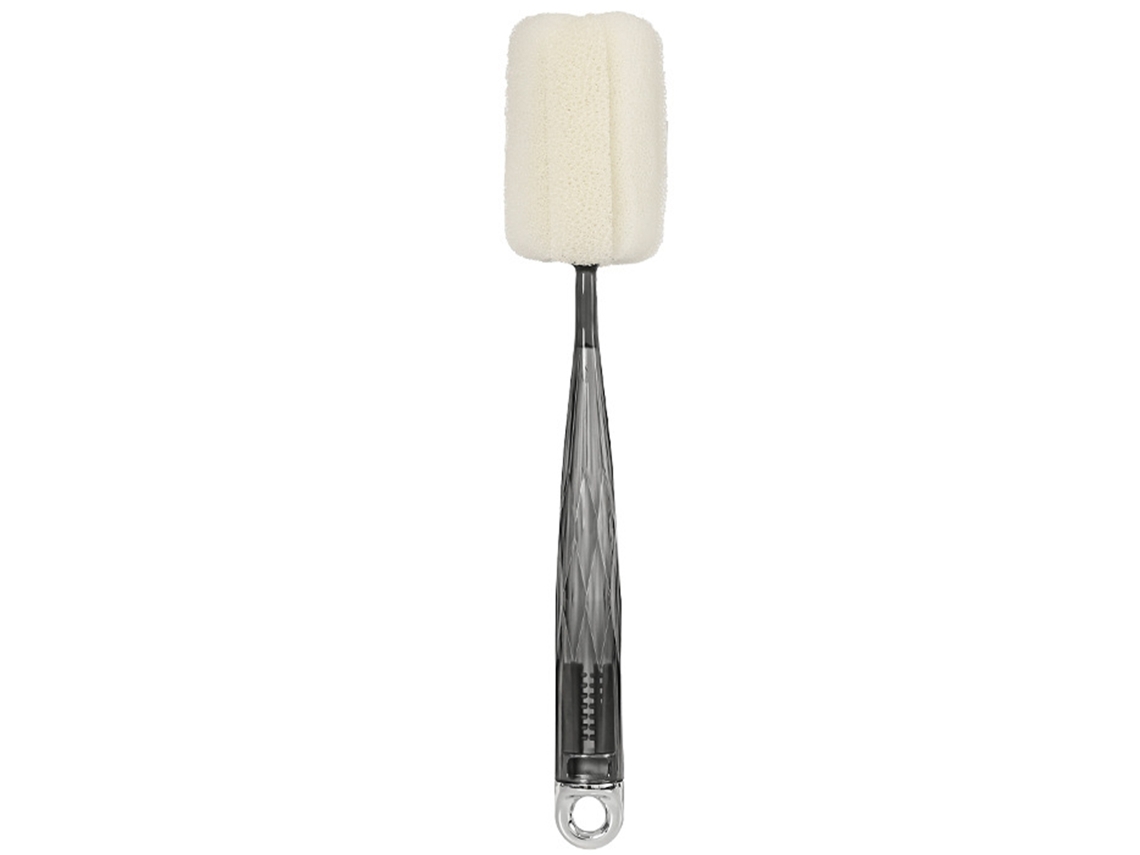 Baok-pincel De Copo Com Cabo Longo Multifuncional Para Limpeza Profunda De Garrafas Para Chaleira, Taça De Vinho Cinza Transparente