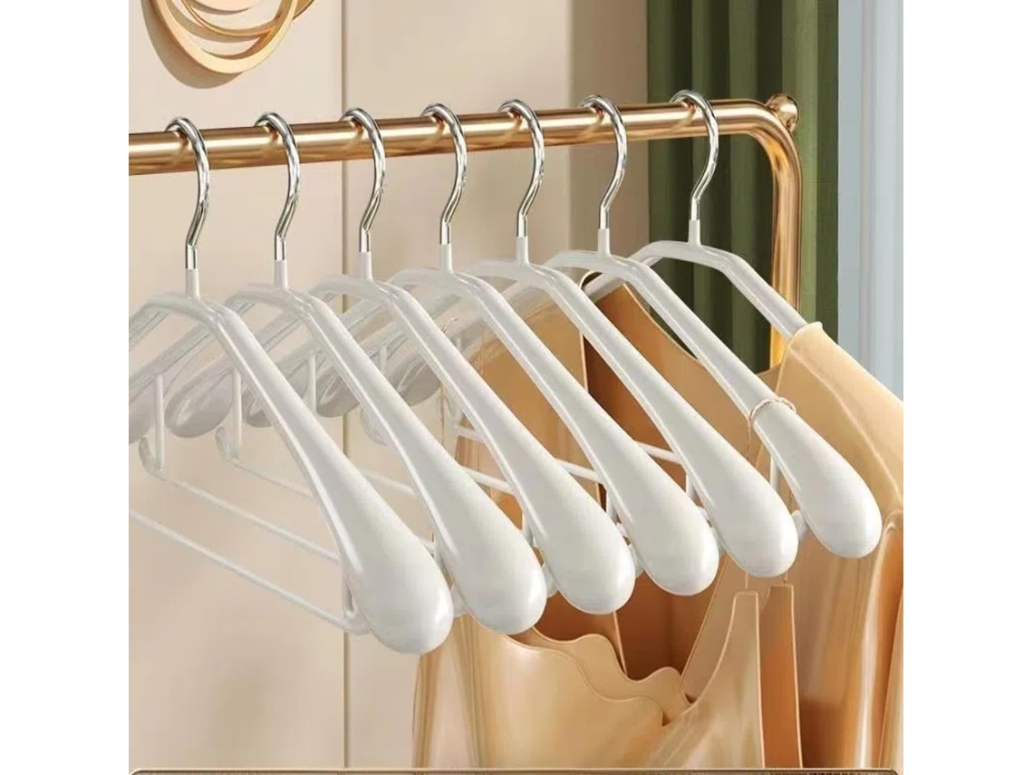 Cabide de plástico para roupas, largo, antiderrapante, leve e luxuoso, cabide de plástico para secadora de roupas CXC (6 peças)