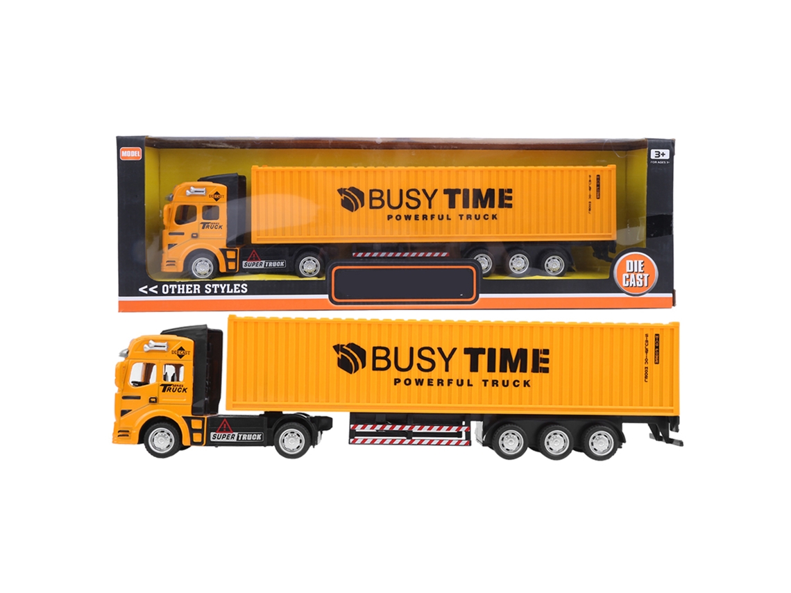 Mali modelo de Caminhão Container 1:48 Simulação Alta Liga/plástico Brinquedo Carro Infantil Amarelo