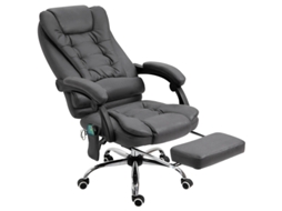 Cadeira De Escritório Ergonômica Com Função De Massagem E Aquecimento, 6 Pontos De Massagem, Apoio Para Os Pés, Controle Remoto, Poliéster, 65 X 160
