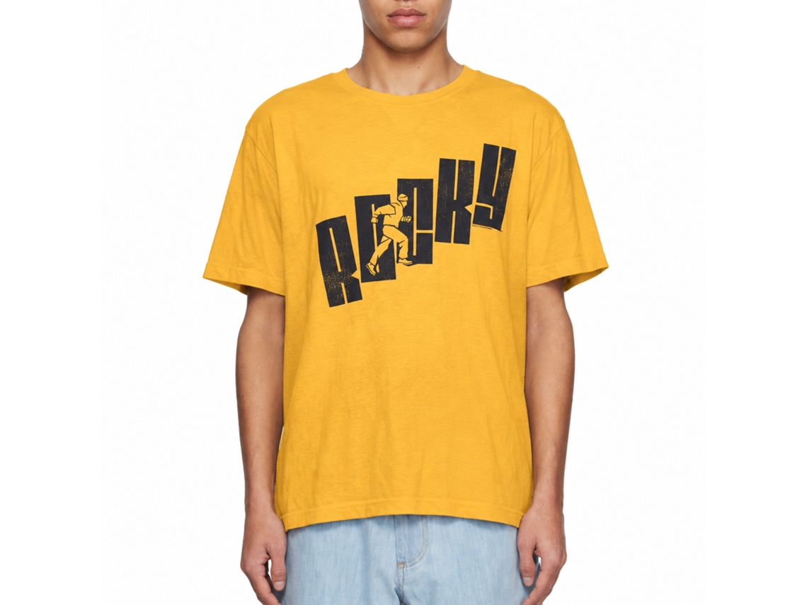Rockinstone Rocky Movie Name Steps Solid Ginger Adult T-shirt Size:m