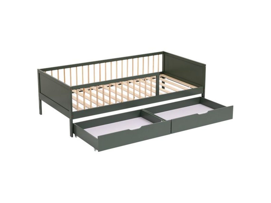 Cama com Gavetas Adam HAPPY GARDEN Verde (190x90cm)