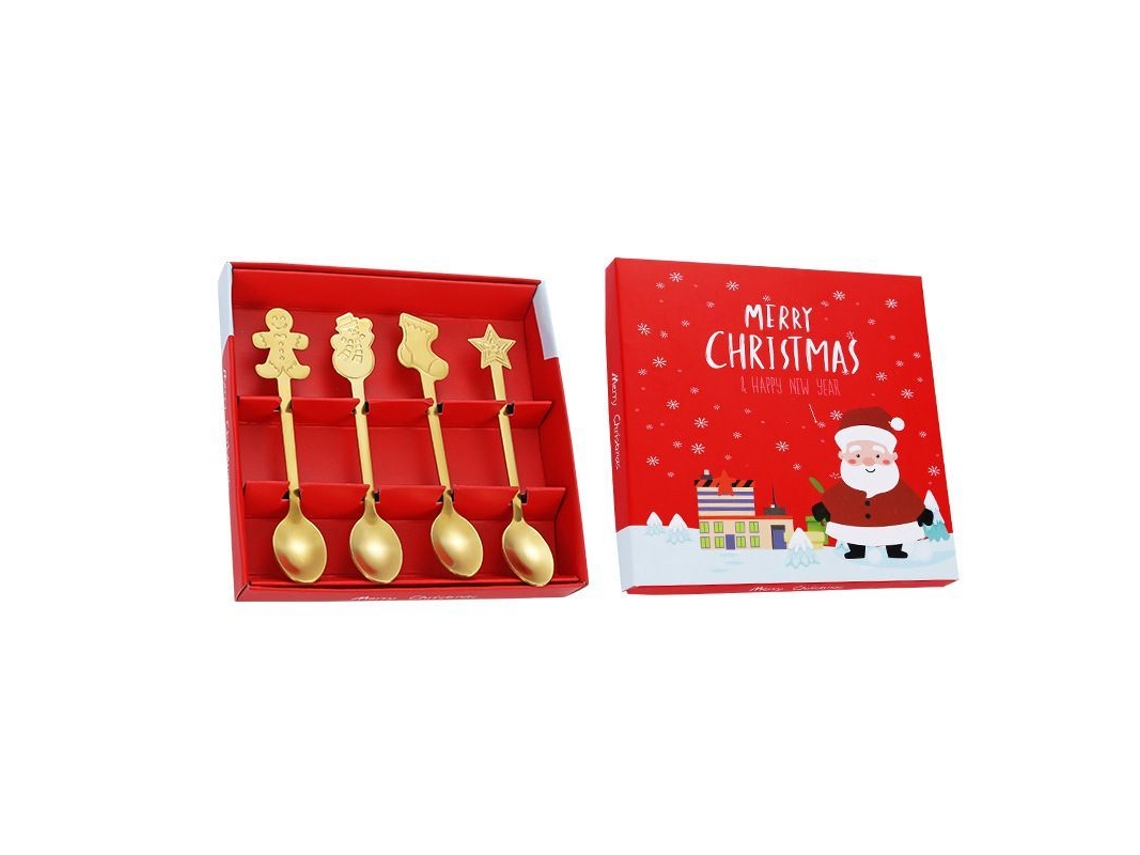 Conjunto de colheres de aço inoxidável Nova Line, 8 peças com estojo de presente | S/MARCA