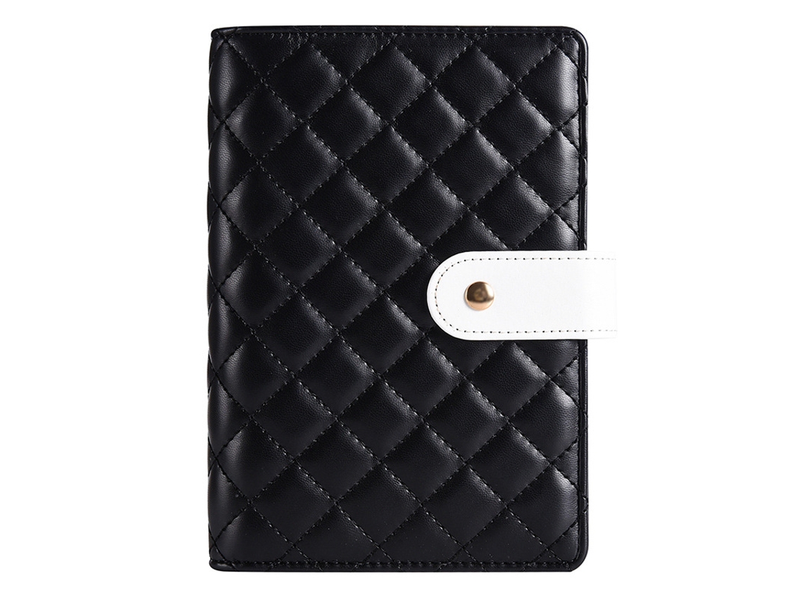 A6 Loose Leaf Binder Planner, Pu Leather Budget Cash Journal, Creative Notebook, Bread Style Black Single Cover