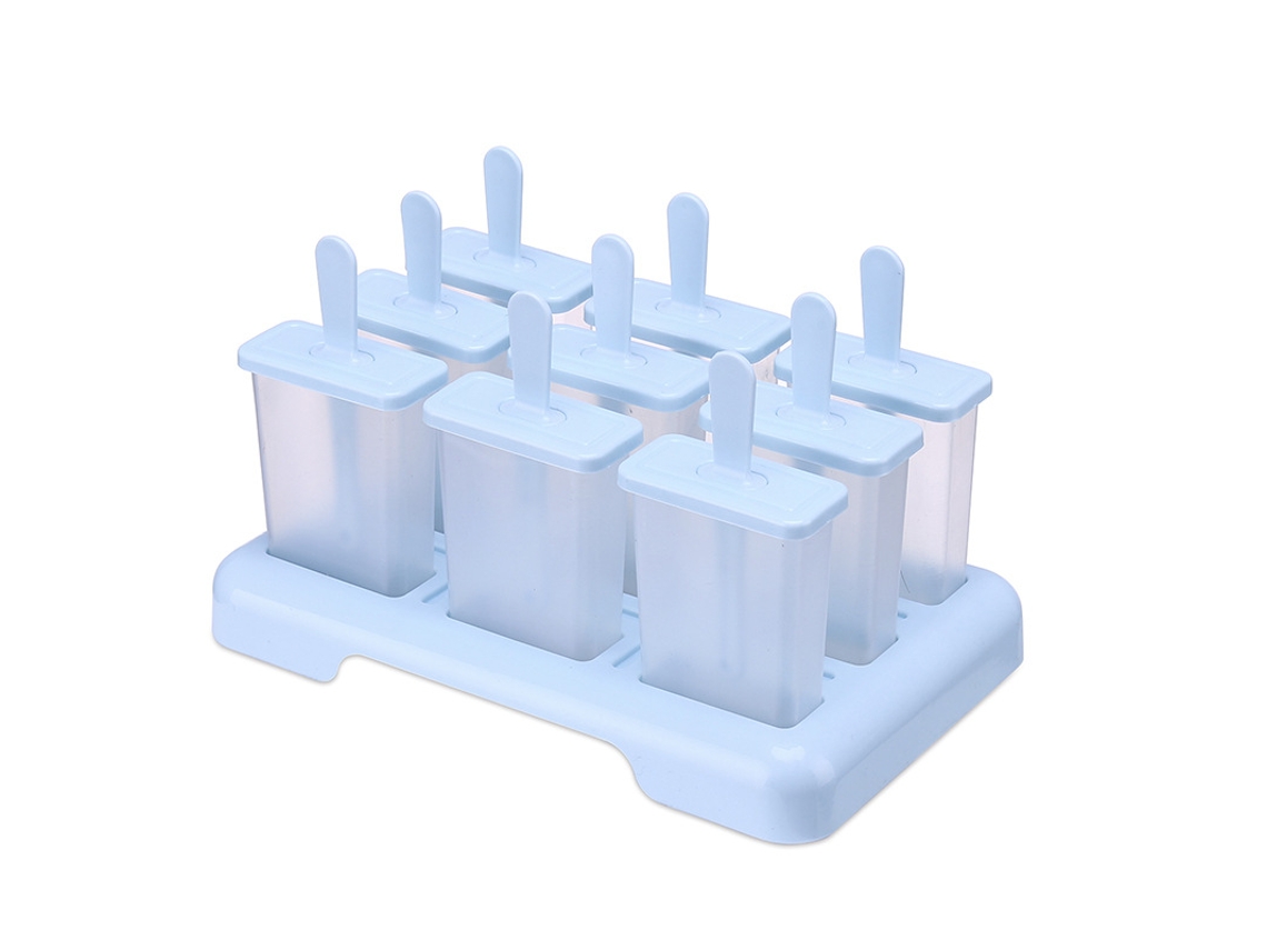 Formas De Vidro Reutilizáveis​​ Para Picolé, Com Pincéis, Palitos De Picolé E Funis Silicone Dobráveis​​(azul)
