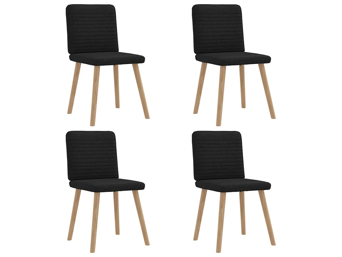 Vidaxl Cadeiras De Jantar 4 Pcs Tecido Preto