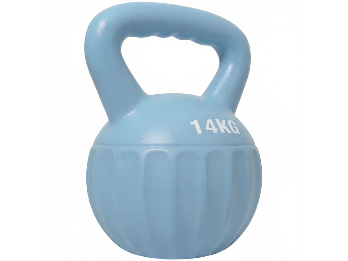 Kettlebell de 14kg com alça antiderrapante azul | S/MARCA