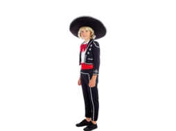 Fato de Menino PARTILANDIA Mariachi Mexicano Preto e Vermelho (Tam.: 10-12 anos)