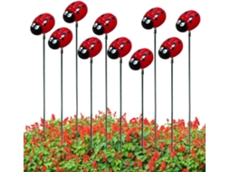 Estacas Decorativas de Joaninha para Jardim, 10 Peças Estacas para Jardim, Estacas para Plantas Decoração de Jardim, CHABERLU