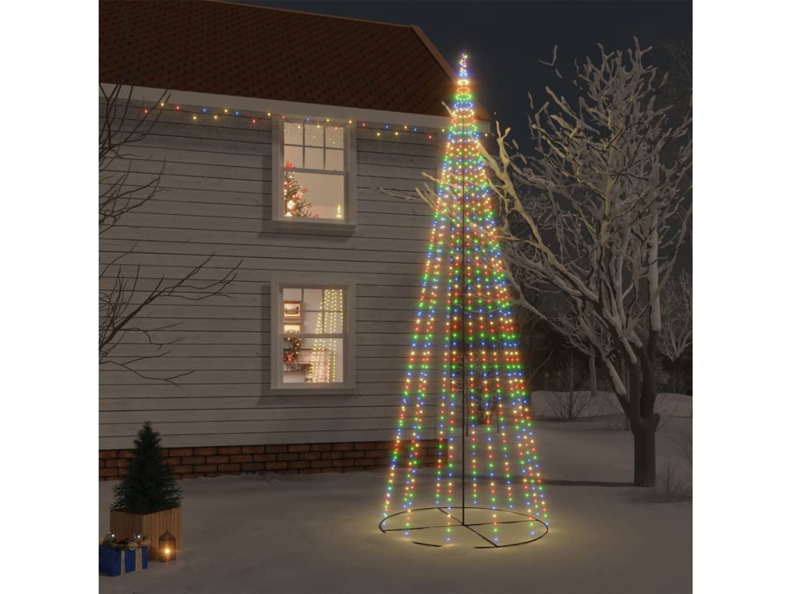 Vidaxl Árvore De Natal Em Cone 732 Luzes Led 160x500 Cm Colorido