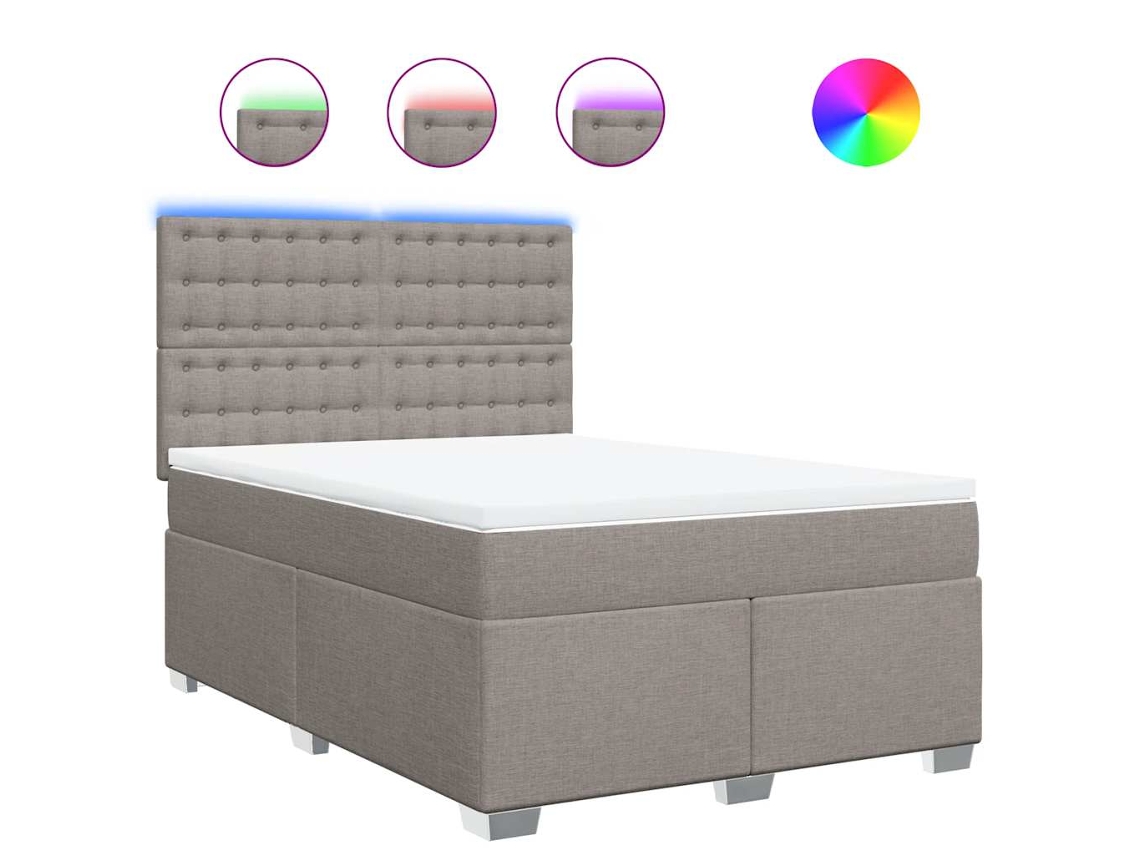 Cama com Molas e Colchão Tecido Castanho Acinzentado MAISON EXCLUSIVE (140x190 cm)