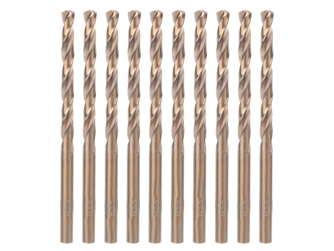 10 Brocas Hss Aço Ferro Com Cobre Haste Reta Para Aço Inoxidável E Chapa 5.0mm