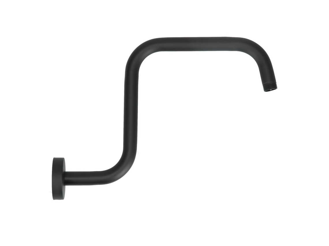 13in S Shape Braço De Duche, Aço Inoxidável, Cabeça De Duche Riser Extensão Bracket, Preto