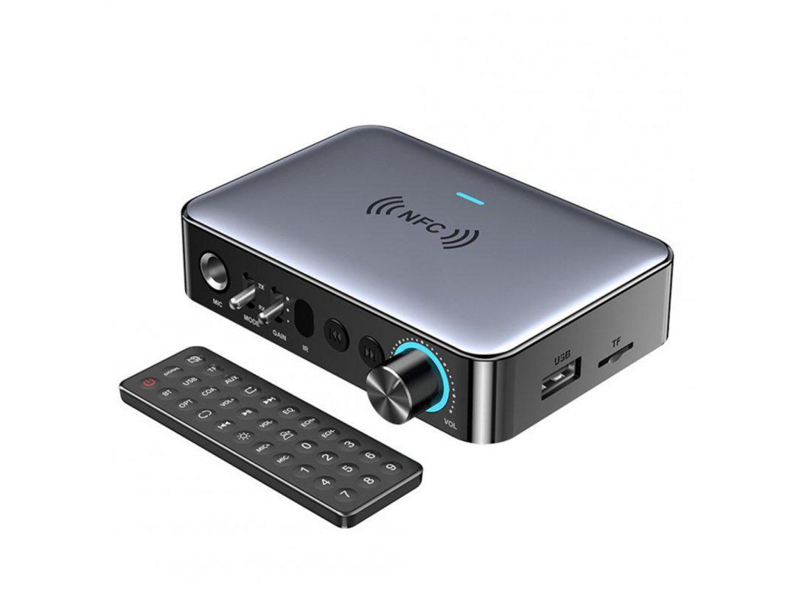 Adaptador De Áudio Digital Para Analógico Fibra Óptica Bluetooth 5.1 Receptor Transmissor Preto*