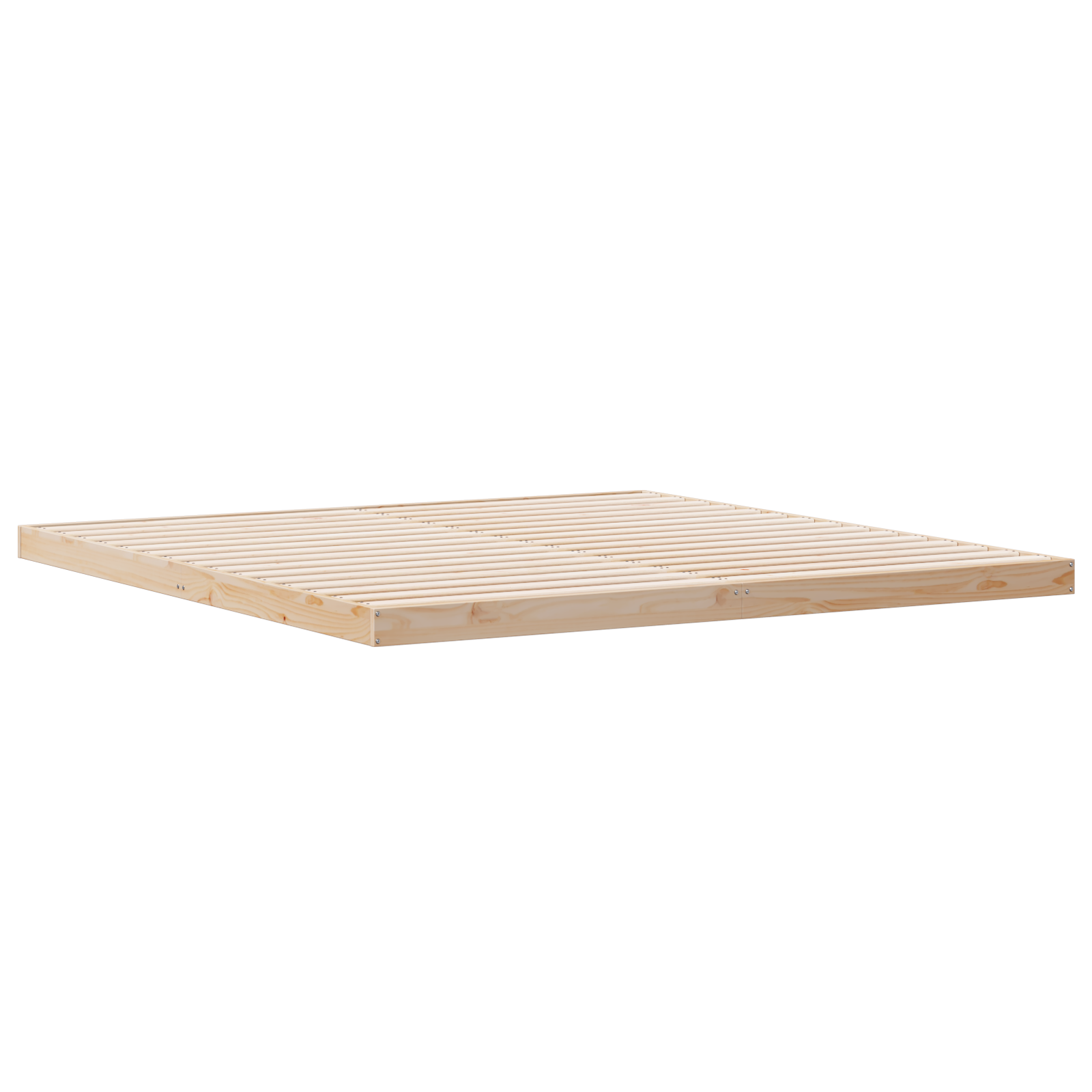 Conjunto 1 Estrutura De Cama De Chão Vidaxl Bege Madeira De Pinho Maciça (180 X 220 Cm)