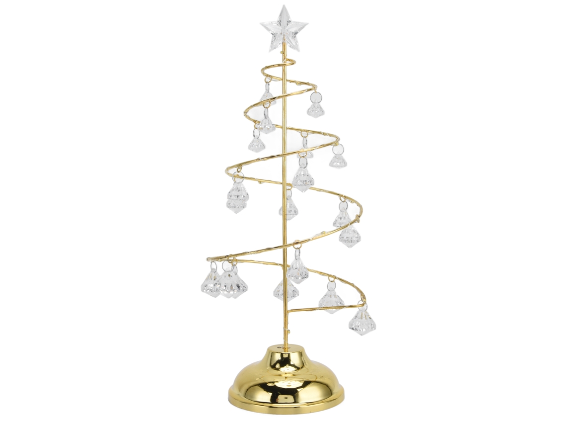 Luminária de Mesa em Formato de Árvore de Natal com Cristais e Led CHABERLU