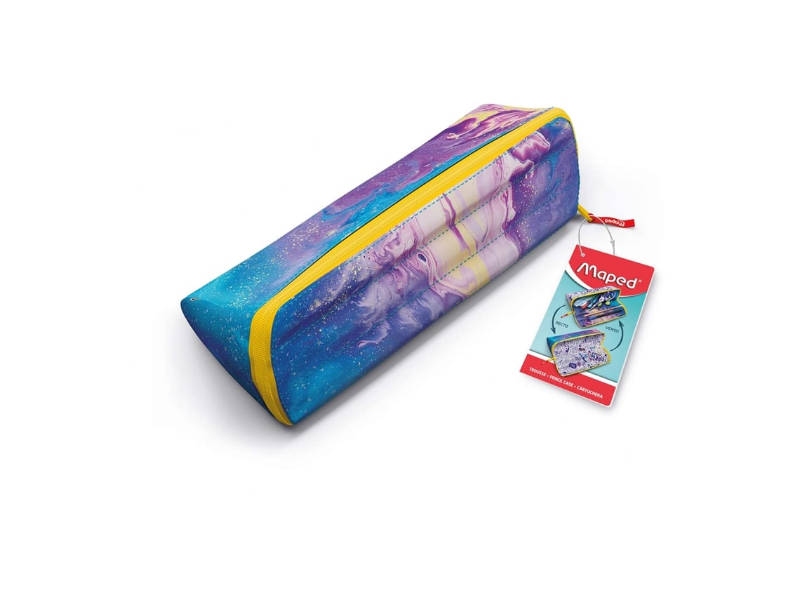 Estuche Maped Sensorial Maped - Estuche Escolar Con Apertura XXL – Estuche Personalizable Reversible Con 1 Lado Para Colorear, 22 X 6 Cm – Color Morado Top Model Estuche
