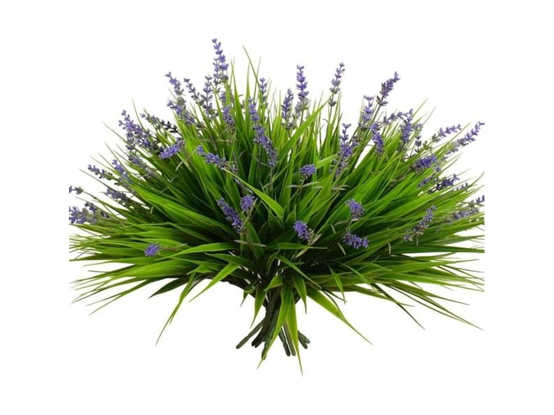Plantas Artificiais para Exterior, 10 Flores Artificiais Resistentes a Raios Uv, Grama Artificial para Varanda e Jardim, Roxo AQUAFORGE