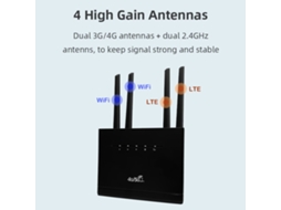 2026zentro-roteador Sem Fio 4g Lte 300mbps Com 4 Antenas De Alto Ganho, Slot Para Cartão Sim, Hotspot Wifi Móvel Us Plug 100‑240v