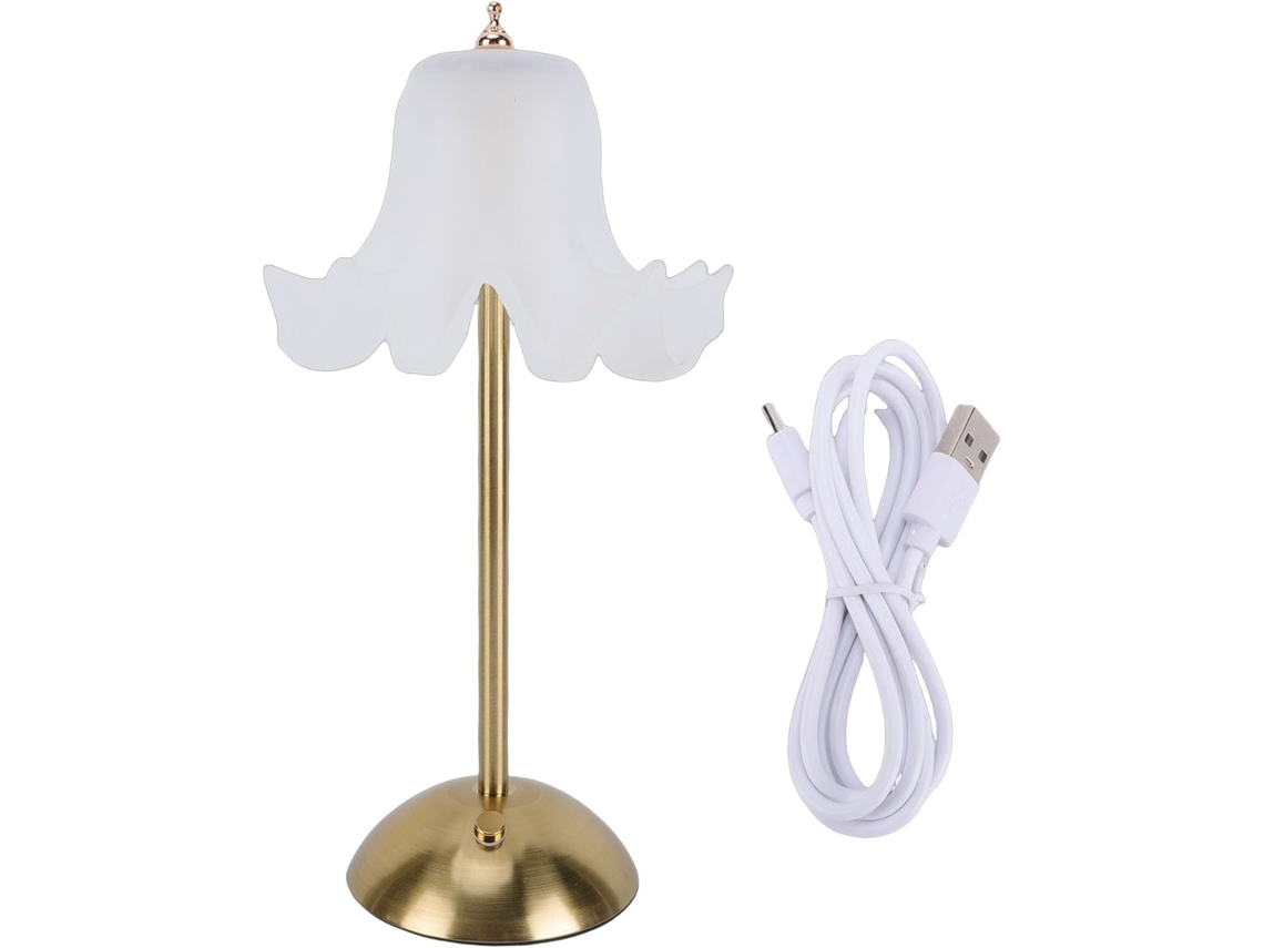 Luminária de mesa Semi Fio, recarregável, com LED sensível ao toque e bateria integrada de 1200 mAh estilo E.