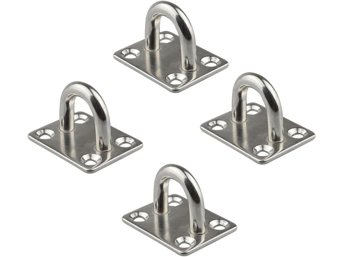Ganchos De Aço Inoxidável Em Formato Olho, 4 Peças, Quadrados, Multius