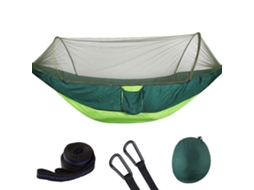 Rede de acampamento portátil com mosquiteira nylon leve e durável para viagens, verde S/MARCA