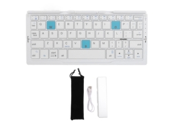 Combo de Teclado e Mouse Sem Fio Retro com Teclas Redondas e Mouse Óptico 1600 Dpi | S/MARCA